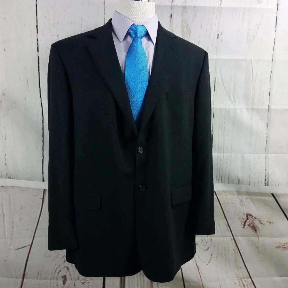Pronto Uomo Comfort Stretch 46R 2 Button Black Suit Blazer Sport Coat